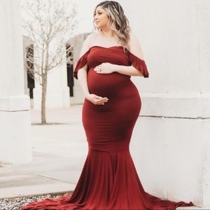 Burgundy maternity dress